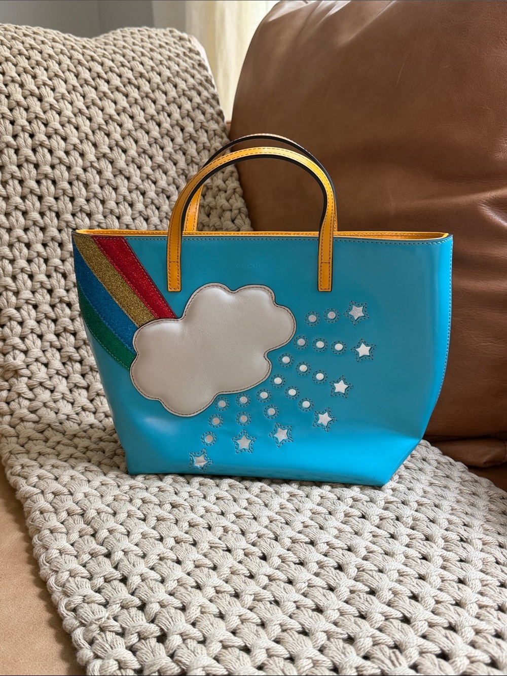 Gucci Rainbow Mini Tote Bag NEW